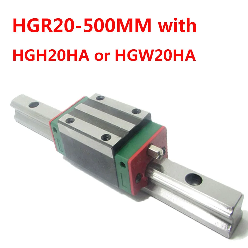 

1PC HGR20 Linear Guide Width 20MM Length 500MM with 1PC HGH20HA or HGW20HA Slider for cnc xyz axis