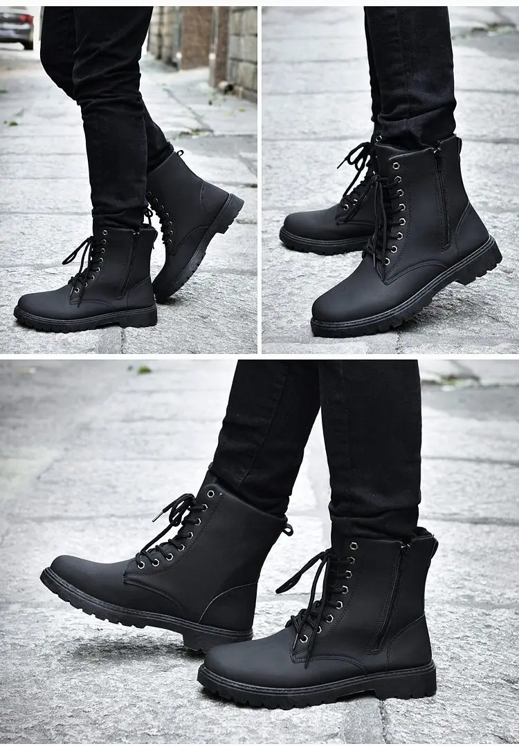 Зимние Ботинки martin; мужские кожаные ботинки в британском стиле; рабочие черные высокие ботинки; военные ботинки в стиле ретро