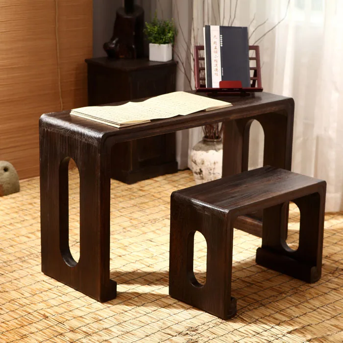 Wood Piano Table Stool Set Rectangle 110*40cm Asian Antique Furniture Living Room Oriental Japanese/Chinese Tea Table Design
