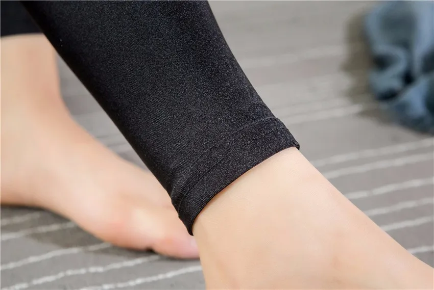 legging BIVIGAOS Fashion Women Stretchy Glossy Leggings Spandex Legging Elastic Gothic Foot Leggins Punk Rock Legins Black White Mallas leather leggings