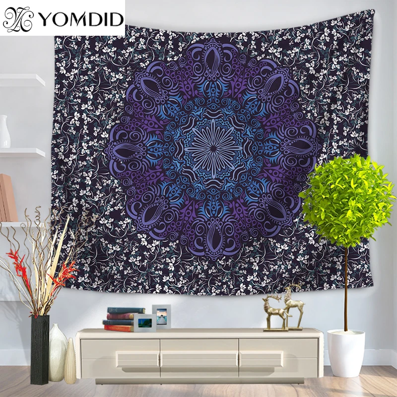 

Datura flowers Tapestry Mandala Printed wall hanging Tapestries Boho Wall Carpet LivingRoom Blanket table cloth yoga mat
