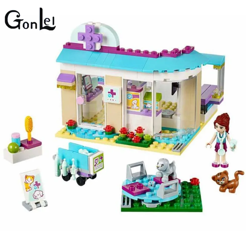 

(GonLeI) 10537 203Pcs Friends Vet Clinic Model Building Blocks Kits Compatible With Bricks set Girl Toys 10534