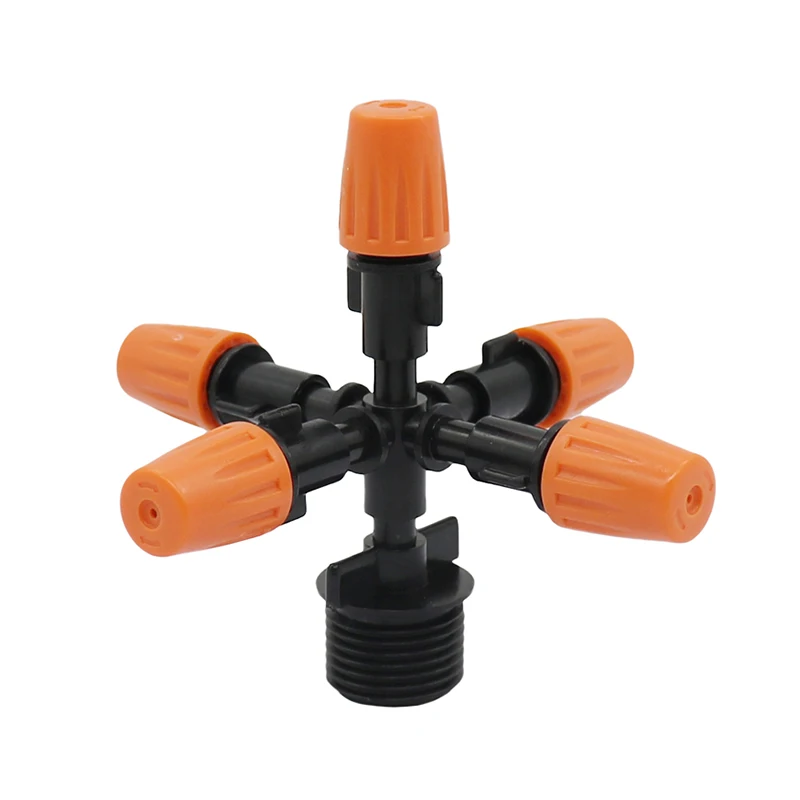 

5-head Adjustable Spray Industrial Cooling Greenhouse Irrigation Sprinkler Garden Fogger with 1/2 Inch Male Thread 10 Pcs