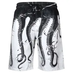 Мужские пляжные брюки Лето Плюс Размер повседневные плавки 3D принт Графический спортивный эластичный пояс свободные пляжные короткие