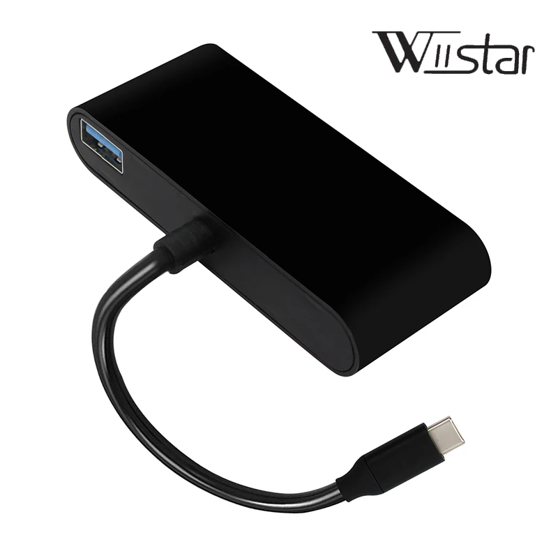 Адаптер преобразователь USB 3 1 в Тип C HDMI + VGA аудиоразъем 5 мм поддержка 4K * 2K