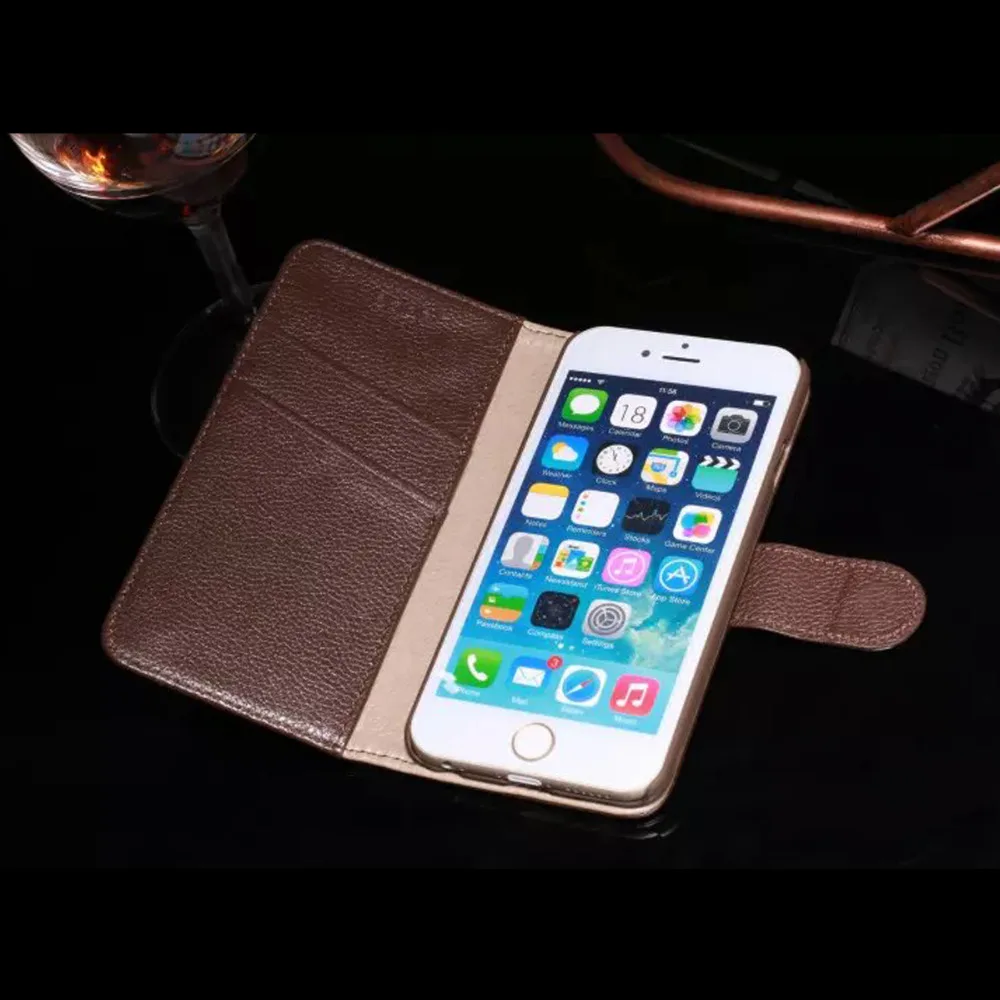 Fundas Cases For iPhone 6 & 6S Genuine Leather Cover Luxury Wallet Man Business Accessories Cell Phone Flip Magnetic Coque Capa