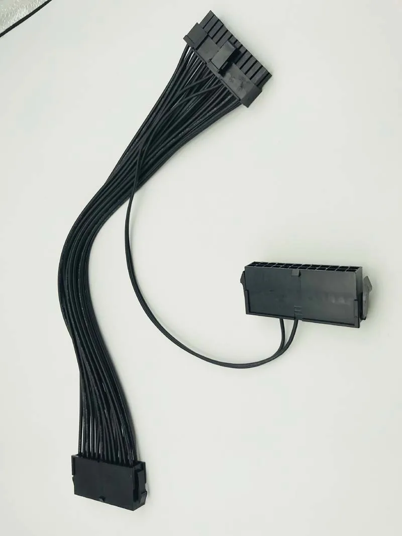 ATX 24Pin Mining 30cm Dual PSU Power Supply Extension Cable for Computer Adaptor Cable Connector for Miner Mining 24Pin 20+4pin