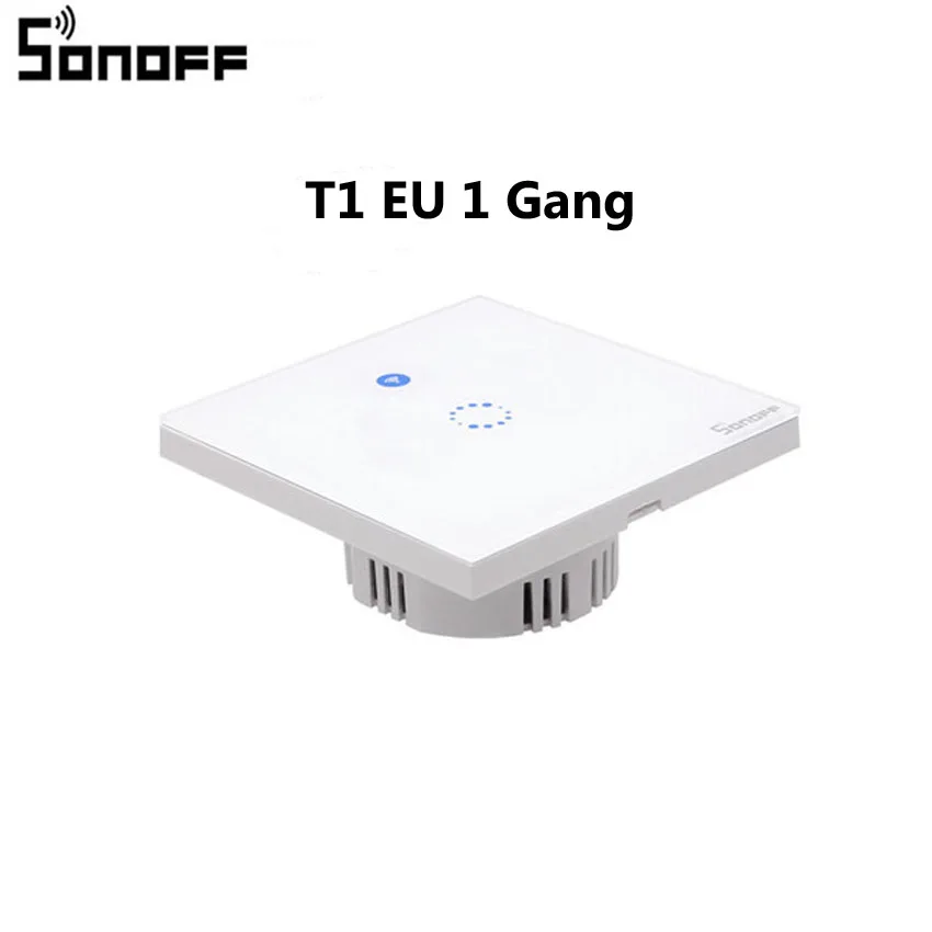 Sonoff T1 ЕС Великобритания панель WiFi RF 433/приложение/сенсорное управление беспроводной светильник переключатель 1 2 3 банды 1 способ настенный сенсорный стеклянный переключатель умный дом