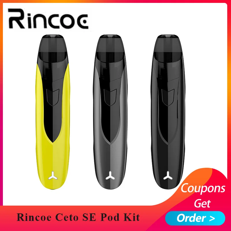 Электронная сигарета Vape Kit Rincoe Ceto SE Pod Kit Starter Kit с батареей 650 мАч 2 мл картридж vs justfog minifit ovns pod system kit