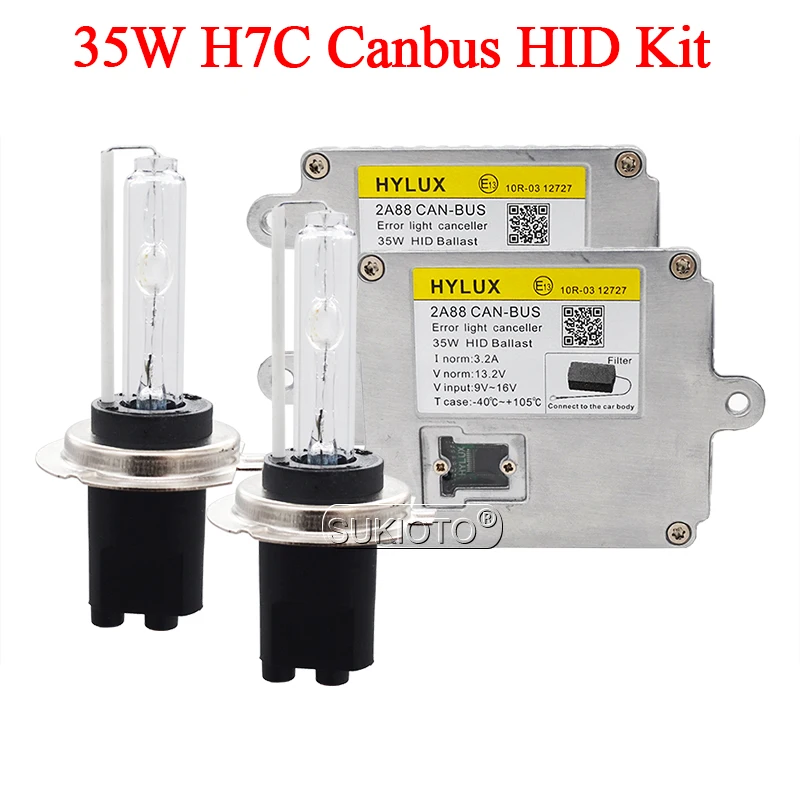 SUKIOTO 35W Canbus Xenon H7C HID Headlight Kit 4300K 5000K 6000K 8000K H7C Car Light Bulb AC 35W Hylux 2A88 Canbus Ballast Kit (12)