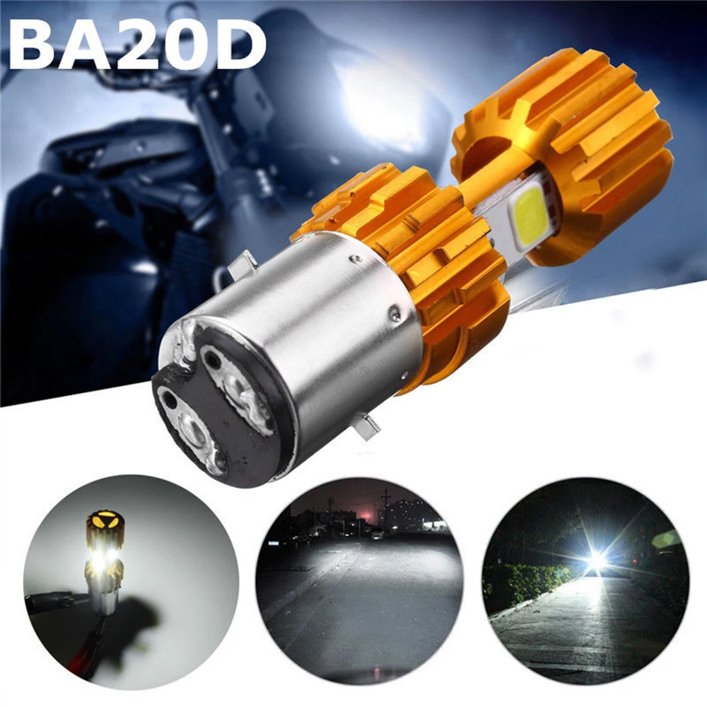 

BA20D LED COB Motorcycle Bike Hi/Lo Headlight Lamp Bulb 6500K WhiteDC12-24V