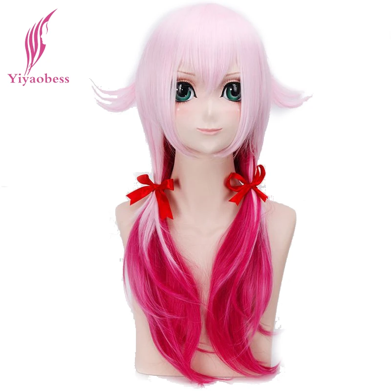 Yiyaobess 24 дюймов Yuzuriha Inori Розовый Красный Омбре длинные волнистые косплей парик синтетические волосы костюм на Хэллоуин вечерние парики для женщин