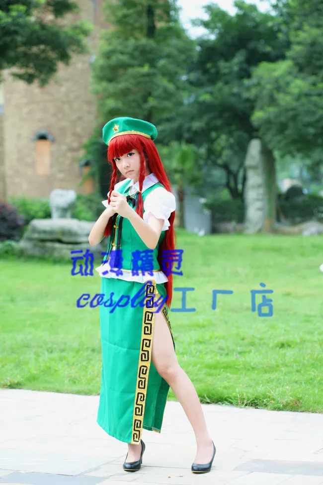 

Anime Touhou Project Hoan Meirin Hong Meirin Dress Cosplay Costume with hat