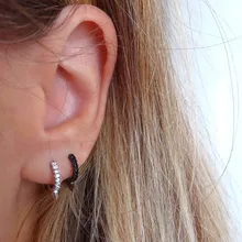 Стерлинговое Серебро 925 пробы, серьги-кольца, 4 цвета, чешские шипы, мини обручи huggie, для девушек, минимальная модная серебряная серьга, подарок