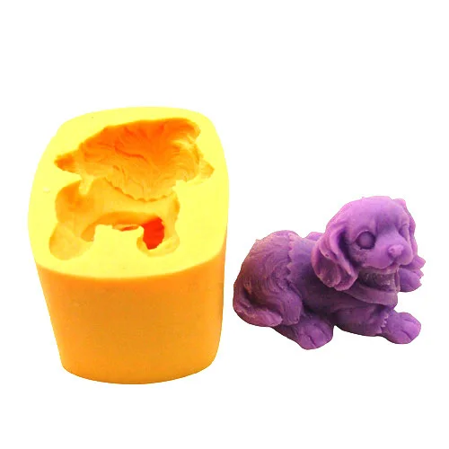 

New puppy dog animal silicone soap mold form for soap Clay mold Salt carving silica gel mould wholesale Z386