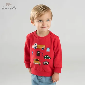 

DBW10267-1 dave bella spring baby boys T-shirt children long sleeve tops infant toddler high quality pullover kids handsome tees