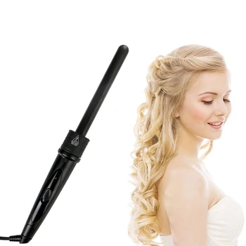 

5 in 1 Curling Iron Wand Set with 5 Interchangeable Hair Curler Ceramic Barrels and Protective Gloves, Black EU Plug