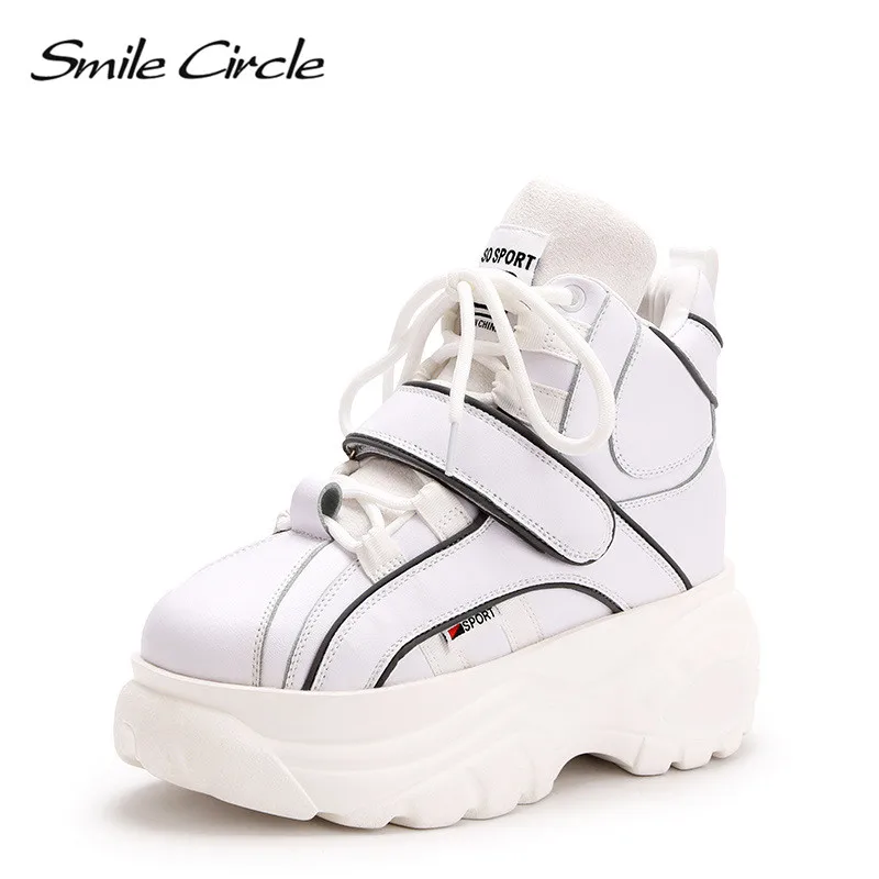 Женские кроссовки на платформе Smile Circle модные зимние толстой танкетке со