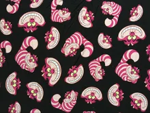 170×100 cheshire alice katze elastizität baumwollwirkware für nähen diy patchwork mädchen baby kleidung textilbekleidung