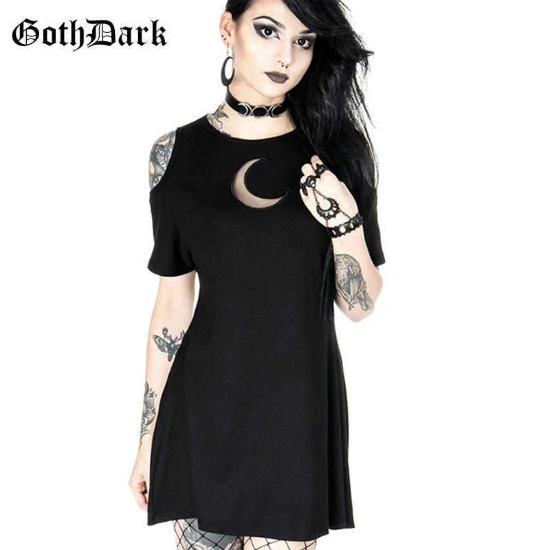 Женское платье с вырезом Goth Dark винтажное плиссированное модное сексуальное