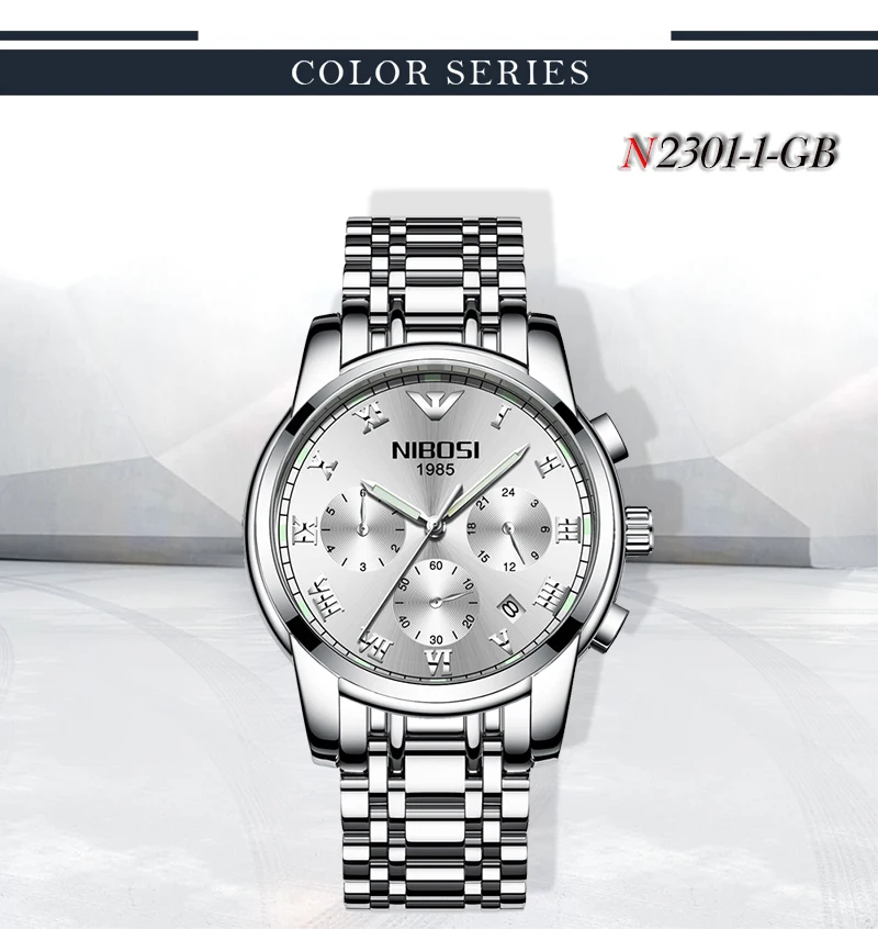 NIBOSI Relogio Masculino Mens Watch Silver and Gold Men's Watches Clock Man Full Steel Quartz Clock Man Stainless Steel Watch (5)