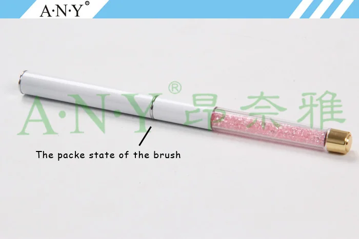 ANGNYA 1Pcs Acrylic Handle With Rhinestone Kolinsky Oval Nail Art Brush For Acrylic 8#/10# Oval Single Piece A003 5