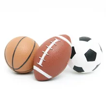 3pcs Kid font b Toy b font Soft Rubber Small Rugby Soccer Basketball Children American football