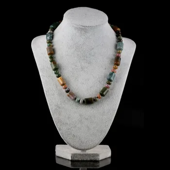 

Wholesale natural stone necklace agates necklace quartz stone necklace 23colors optional 10x14mm 18 inches