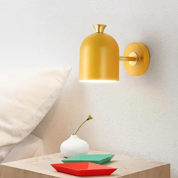 

Scandinavian Bedroom Bedside Wall Lamp Mirror Headlamp Children's Room Theme Modern Color Wall Lamp
