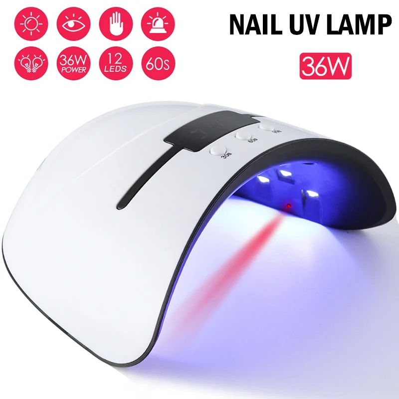 

1 Pcs Nail Polish Gel Dryer LED UV Lamp 36W Curing Light Manicure Infrared Sensor Nail Art Dryer