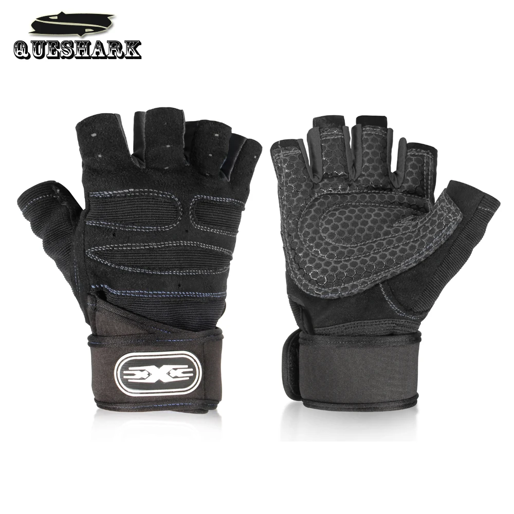 Men Gym Fitness Gloves Sports Exercise Wrist Support Weight Lifting Gloves Body Building Training Crossfit Half Finger Gloves