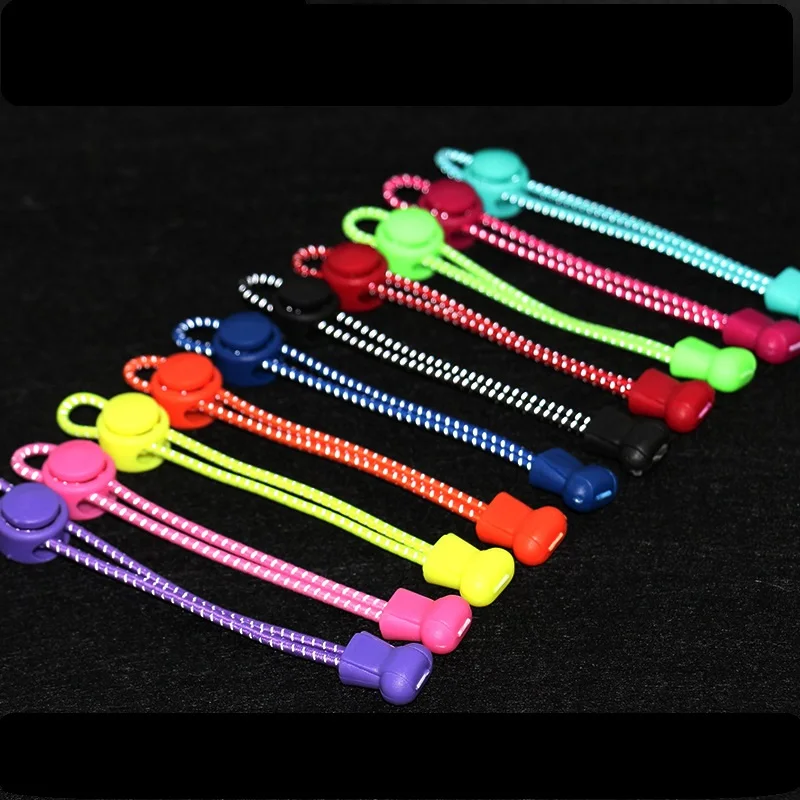 

Reflective New Arrival Buckle High Elastic Shoelace 100cm Adult No Need To Tie Shoelace Multi-color Rubber Running Shoelace