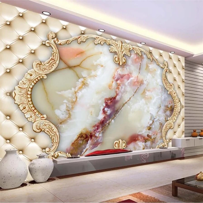 Beibehang пользовательские обои 3d фото роспись Европейский мягкий мешок мрамор 5d фон