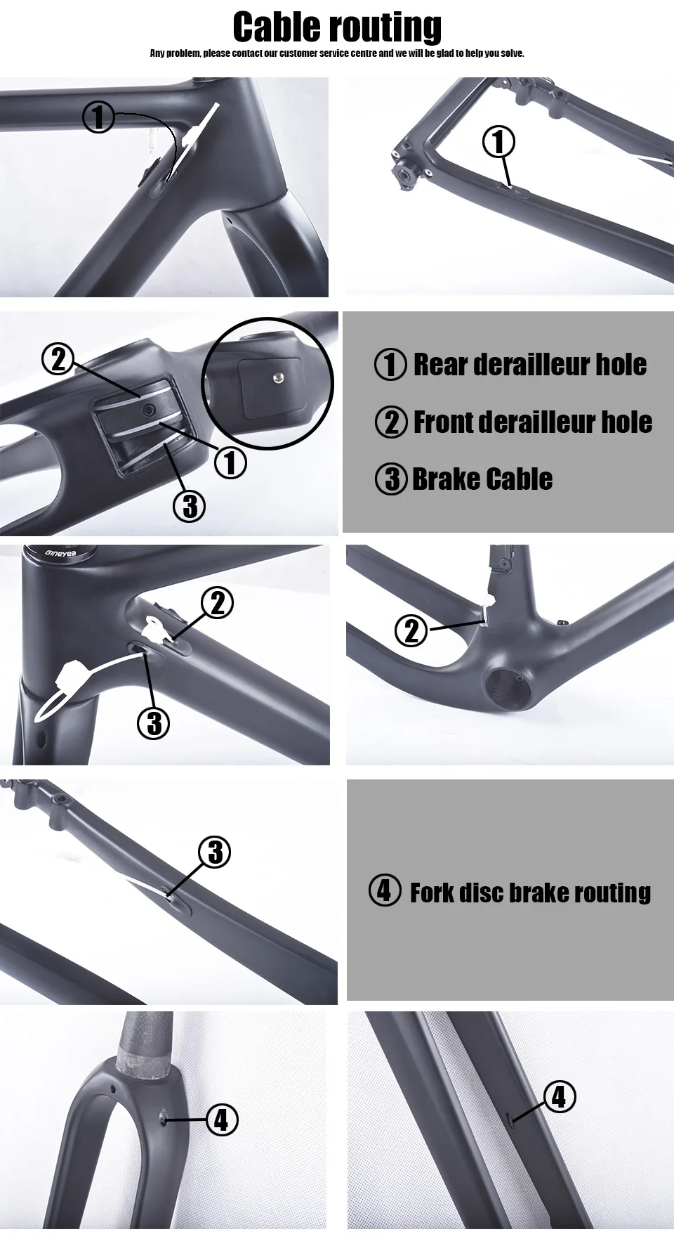 Discount 2019 Flat mount Carbon Gravel Bike Frame 49/52/54/56/59cm Carbon Bicycle Frame Gravel Bike Cyclocross Frame 140mm disc brake 10