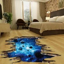 [Fundecor] 3d космическое пространство галактика детские наклейки на стену для детской комнаты детская спальня домашний декор настенные наклейки для ног фрески