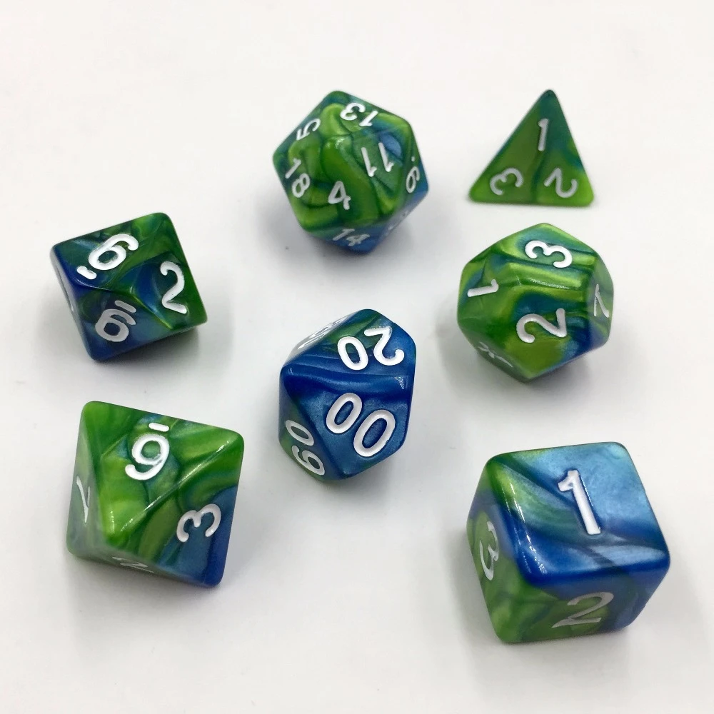 Rollooo Dobbelstenen stk/set Dobbelstenen Dubbele voor DND RPG d4 d6 d8 d10 d % d12 d20 Groen - AliExpress