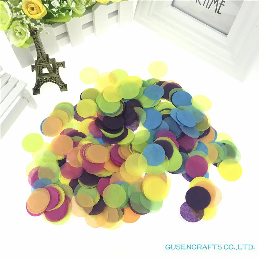 10g/bag 2.5cm=1inch Gold Circle Shape Tissue Paper Balloon Confetti Mariage Wedding Party Table Decorations