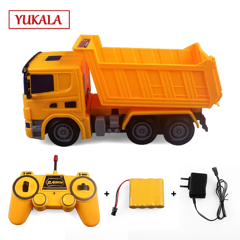 

YUKALA RC Truck (remote control tractor) Engineering Dump Mixer model car toys for boys.