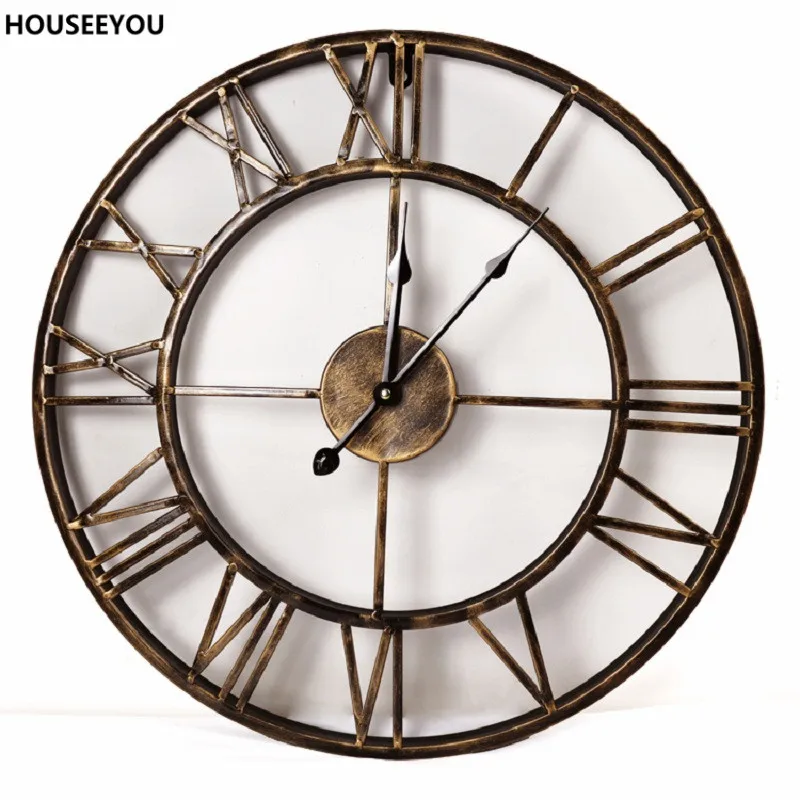 Horloge Murale Vintage En Fer Forge 3d Grande Horloge Murale