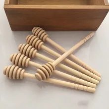 Cuchara para mezclar cucharón de palo para miel, mango de madera largo práctico, suministros de café, té de la leche, herramientas de cocina, YH-460060, 2 uds.