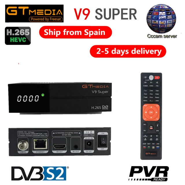 

Best 1080P DVB-S2 GTmedia V9 SUPER Europe Cline Spain Portugal Satellite TV Receiver Same GTmedia V8 Nova Freesat V9 Super
