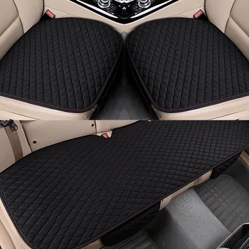 

Linen Fabric Car Seat Cover Universal Front Rear Flax Mat Cushion Breathable Non-slip Protector Pads Auto Interior Accessories