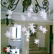 Рождественские искусственные снежинки украшения 3D Полые Снежинка из бумаги гирлянды на год Замороженные вечерние зимние украшения