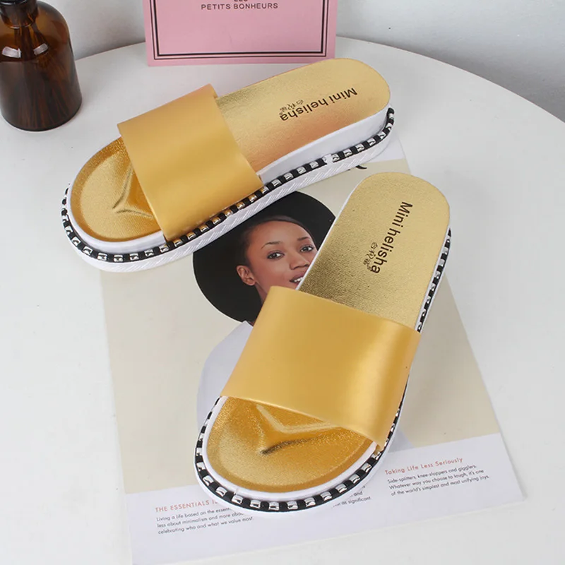 

2019 Women Lady Beach Summer Slippers For Women Fashion Brand Women's Slippers Woman Shoes Ladies Female Indoor Home Flip Flops