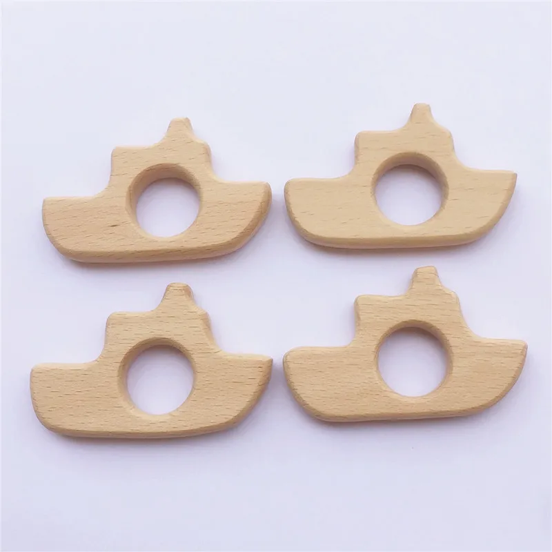 3pcs Natural Eco Toy Organic Wooden Teether Baby Teething Rings Fit Baby 7 Style