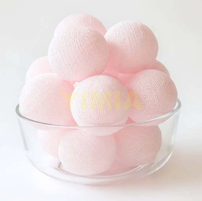 Light Pink Cotton Balls LED String Fairy Lights Christmas Holiday Light