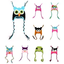 Брендовая детская шапка с совой, детские вязаные детские шапочки, шапочки, от 0 до 3 месяцев, ручная работа, капот для фотосессии