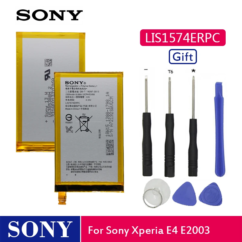 Оригинальный аккумулятор для телефона Sony LIS1574ERPC Xperia E4 E2003 E2033 E2105 E2104 E2115 2300 мАч