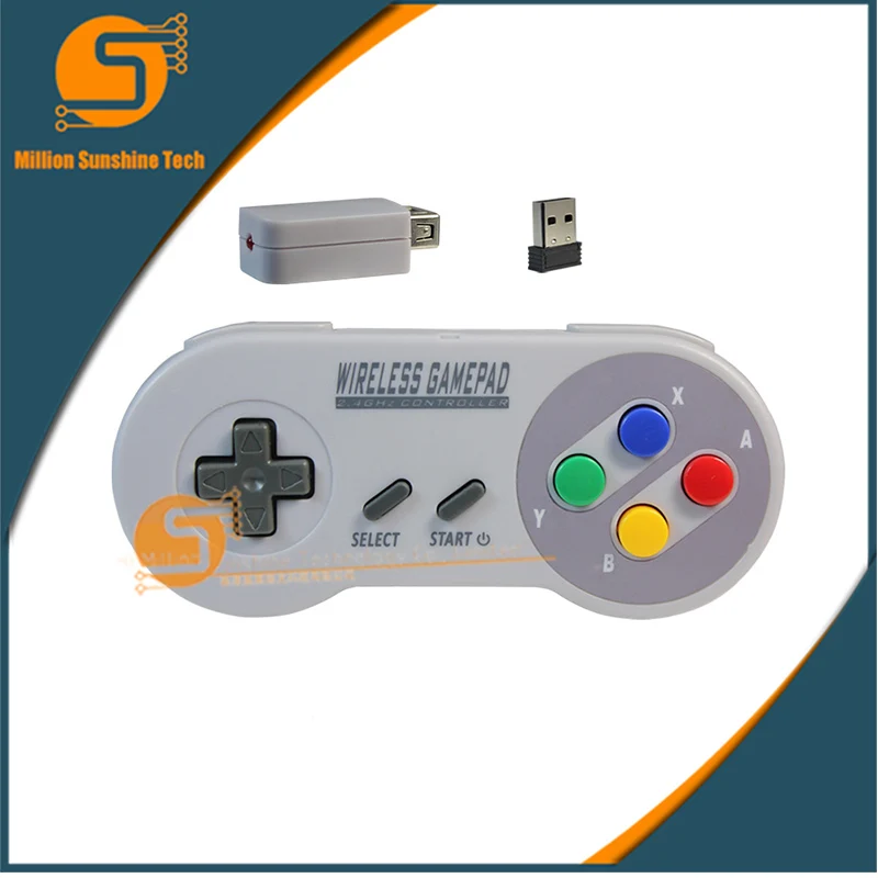 

Mini SNES 2.4G Wireless Controller SNES Classic Gamepad 2.4G Game Handle Supportting NES/SNES/Wii with Bluetooth Adapter