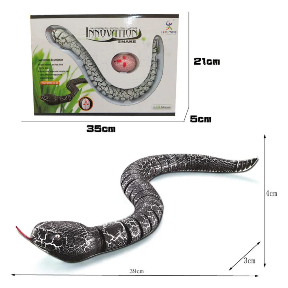 

2018 Funny Toy Simulation Infrared Remote Control RC Rattlesnake Snakes Fun Gag Toy Charging for drop shipping